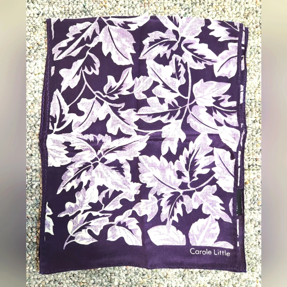Carole Little Leaf Pattern Silk Oblong Scarf